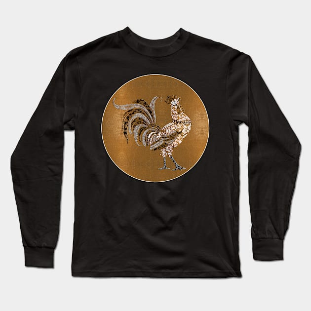 Le Coq Gaulois (The Gallic Rooster) Gold Leaf Long Sleeve T-Shirt by Diego-t